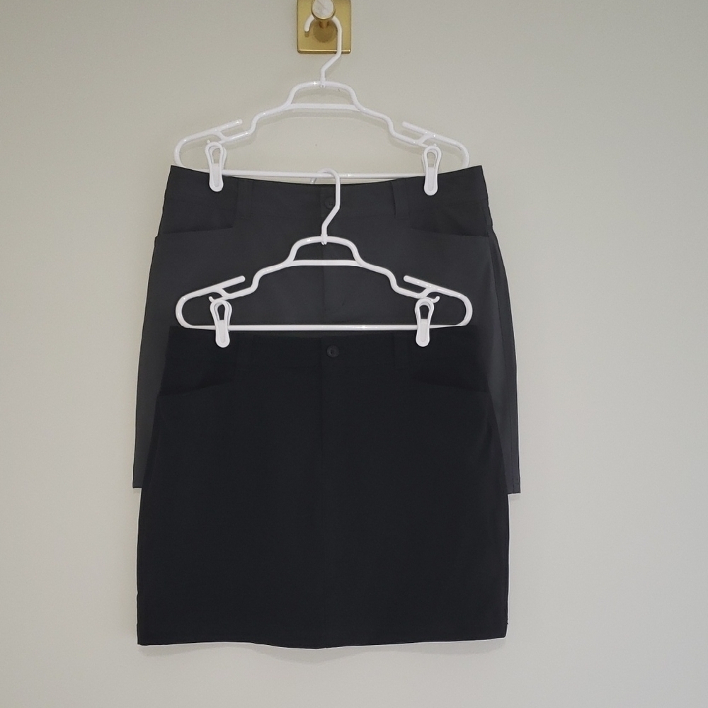 Bundle Eddie Bauer Skorts 12 Gray Black Athletic Hiking Outdoor Camping Tennis - Picture 1 of 16